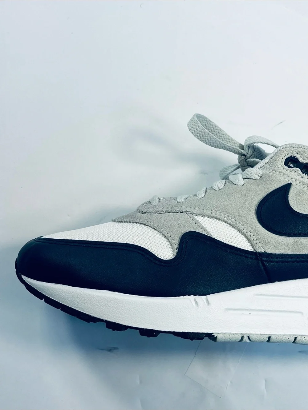 Nike Air Max 1 Essential Sneakers #FZ5808-103 White Gray Navy Blue Men's : 8.5